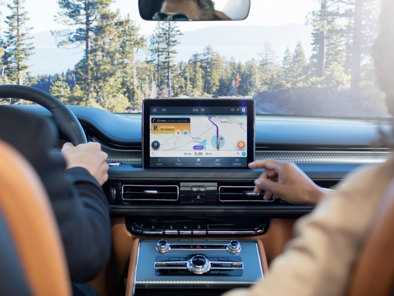 Touchscreen display inside the 2020 Lincoln Aviator