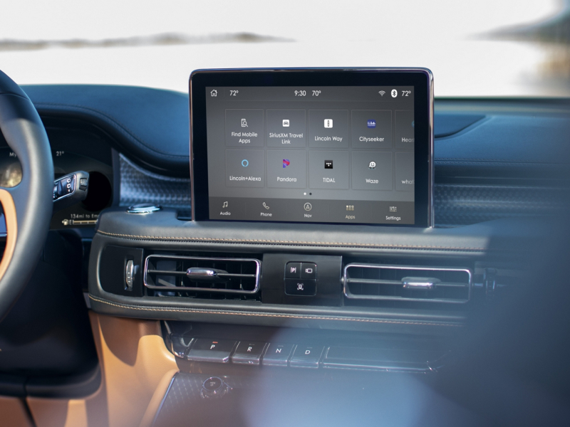Touchscreen display inside the 2020 Lincoln Aviator