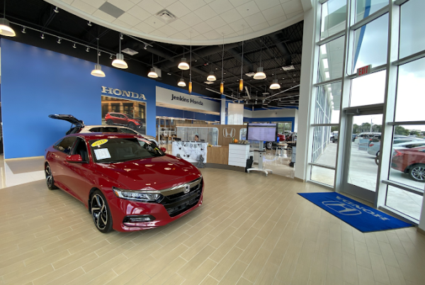 Interior shot of the showroom in a dealership