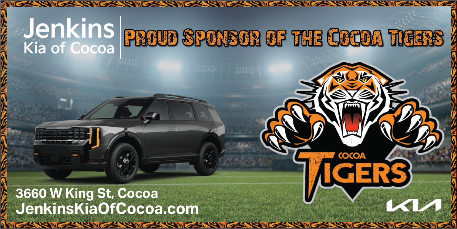 Jenkins Kia of Cocoa, proud sponsor of the Cocoa Tigers