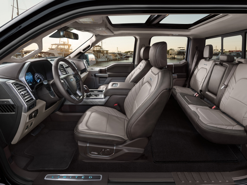 The spacious interior of the 2020 Ford F-150