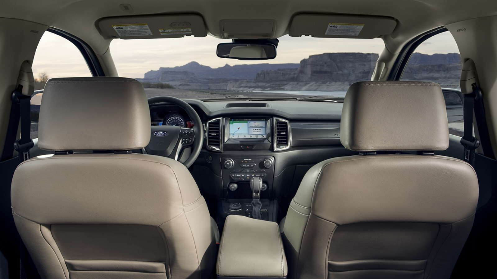 The spacious interior of the 2020 Ford Ranger