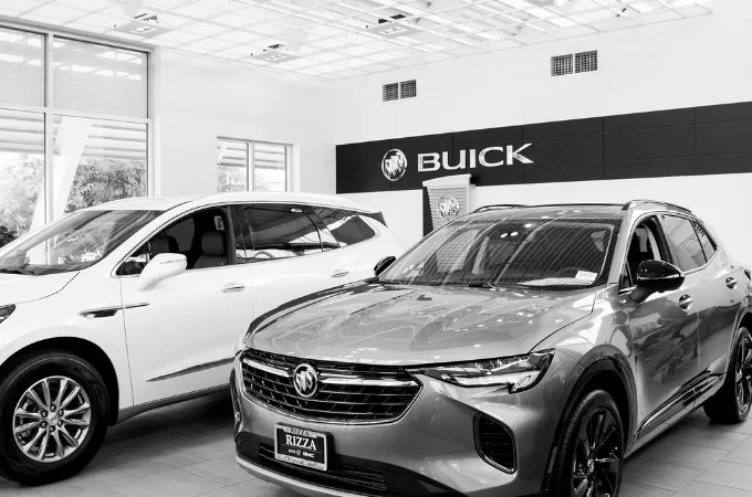 Buick SUVs on display in the Rizza Buick GMC showroom