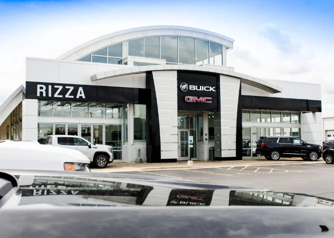 Exterior of the Rizza Buick GMC dealership in Tinley Park, IL
